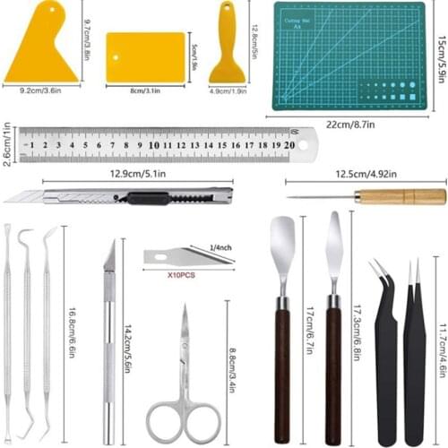 27 Pcs Precision Craft Tools Set Vinyl Weeding Tools Kit For Weeding Vinyl Silhouettes Cameos Diy Art Work Cutting