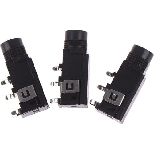 3pcs/lot 6.35mm 4pin Jack Stereo Female Socket Connector Audio Adapter