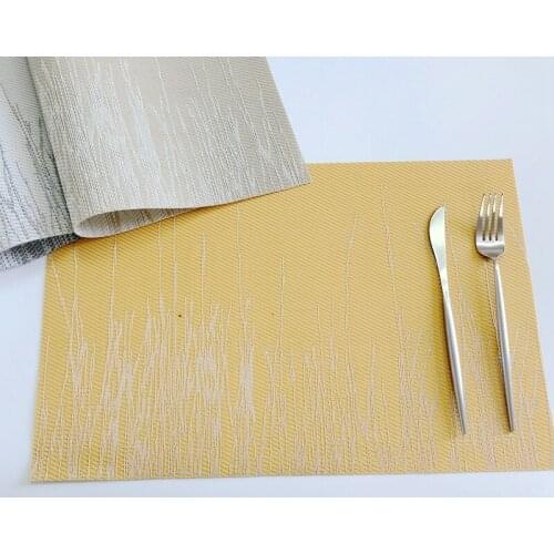 PVC Placemats non-slip heat insulation hollow rectangular wheat ear meal mat environmental protection dining table placemat