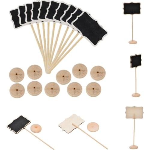 5pcs Mini Small Wooden Chalk Blackboard Wedding Kitchen Restaurant Signs Chalkboard Writing Notice Message Paint Wood Board