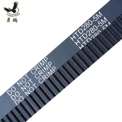 5pcs HTD5M belt 280-5M-9 Teeth 56 Length 280mm Width 9mm 5M timing belt rubber closed-loop belt 280 HTD 5M S5M Belt Pulley