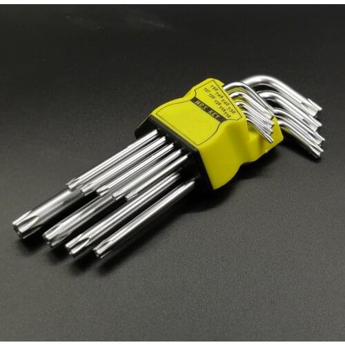 9PCS Double-End L Type T10-T50 Screwdriver Hex Wrench Set Key Hexagon Flat Ball Torx Star Head Spanner Key Set Hand Tools