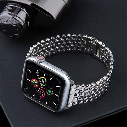 For apple watch 44mm 40mm stainless steel band for iwatch apple watch SE 6 5 4 3 42mm 38mm strap women men bands link bracelet