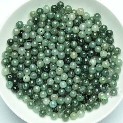 100PCS Grade A Chinese ICY Jade Jadeite Flat Round Beads Size:5mm (Wholesale) oil green jadeite beads