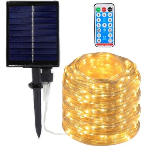 10m 20m 50m Solar Holiday Decoration String Lights Remote Control 8Modes for Wedding Christmas Party Fairy Garden Street Decor