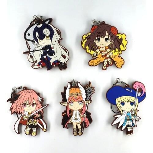 Fate stay night / Fate/Grand Order/FGO Original Japanese anime figure rubber mobile phone charms keychain strap D446