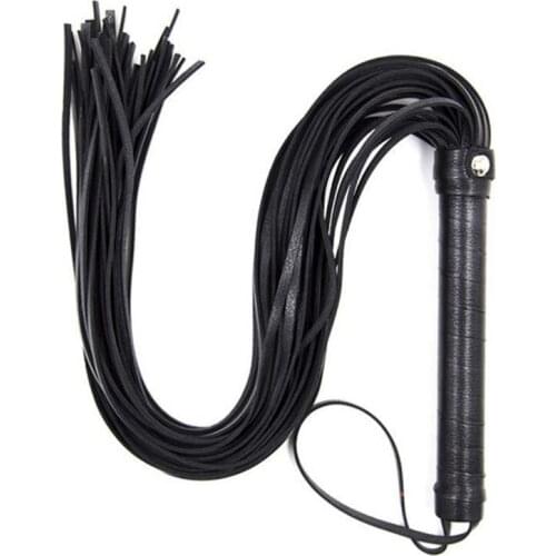 High Quality Pu Leather Pimp Whip Racing Riding Crop Party Flogger Hand Cuffs Queen Black Horse Riding Whip 1pcs