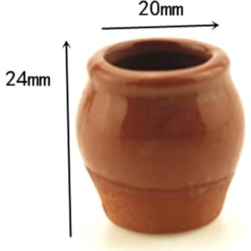 Mini Ceramic Flowerpot Simulation Furniture Flower Pot for Doll House Decoration 1/12 Dollhouse Miniature Accessories