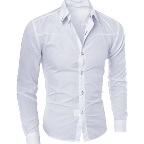 Top Quality Men Dress Shirt Non Iron Fashion Long Sleeve Business Formal Regular Fit Office Camisa Social Masculina