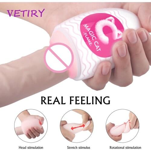 Male Penis Masturbator Soft Vaginal Massage Sex Toys for Men Penis Trainer Realistic Textured Real Pussy Egg Adult Products