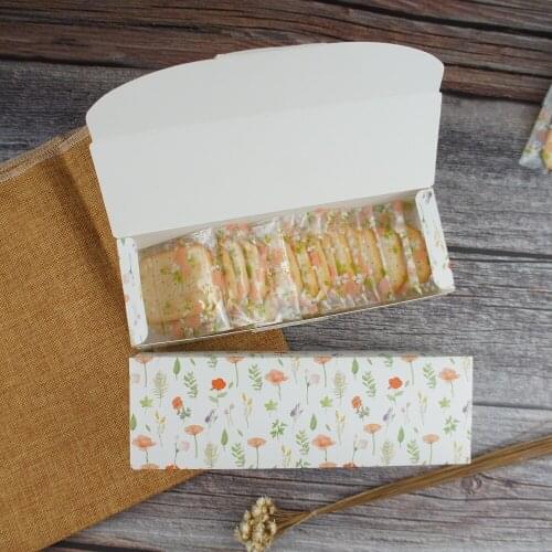 New 21.7x7x5cm 10pcs Herbaceous flowers cookie Macaron Chocolate mooncake Paper Box handmade Party Gifts Packaging Storage Box