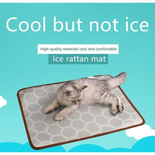Pet ice rattan mat mat cool pet mat ice rattan waterproof cloth cat and dog bed large and small dog cool cushion wholesale S0211