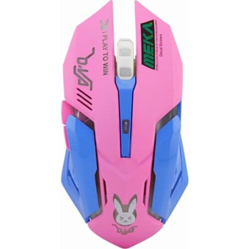 Pink Wireless Mouse 2400dpi Computer Cute Gaming Girl Mice Rechargeable Optical Mause 2.4G Gamer PC Mute Mouse For Laptop Office