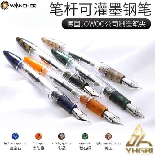Fountain Pen WANCHER CRYSTAL Multiple Type Filling System Transparent Metal Body EF/F/M Nib FROM JAPAN [LEISURE & COLLECTION]