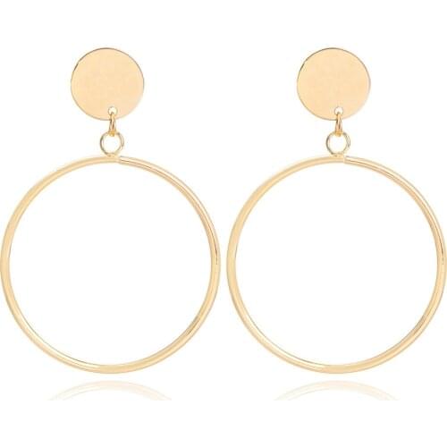 Punk Earrings Fashion New Acrylic Street Shot Personality Exaggerated Geometric Circle Shaped Ladies Earrings Wholesale Women