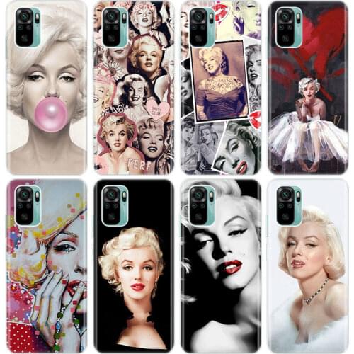 Sexy Marilyn Monroe Silicone Phone Case for Xiaomi Redmi Note 10 9 Pro Max 10S 9S 8T 8 8A 9 9A 9C NFC 9T 7 Soft Cover