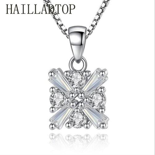 Stylish Jewelry Love Magic Cube Jewelry Sliver Necklace Fashion Geometric Collier Chokers Rhinestones Necklace & Pendant