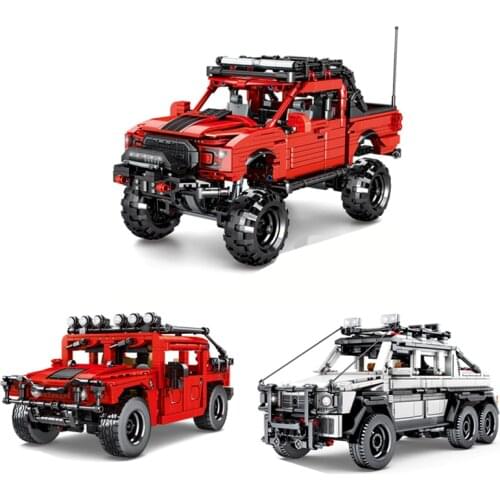 High-Tech Ideas Off-Raod SUV Car Model Building Blocks Creator MOC Cross-Country Vehicles Sets Bricks DIY Kids Toys For Children