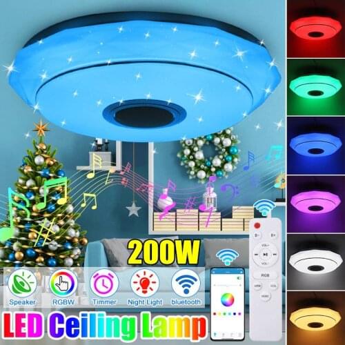200W APP LED Music Ceiling Light RGB Bluetooth Speaker Light Home Bedroom Remote Control 320mm Dimmable Smart Light