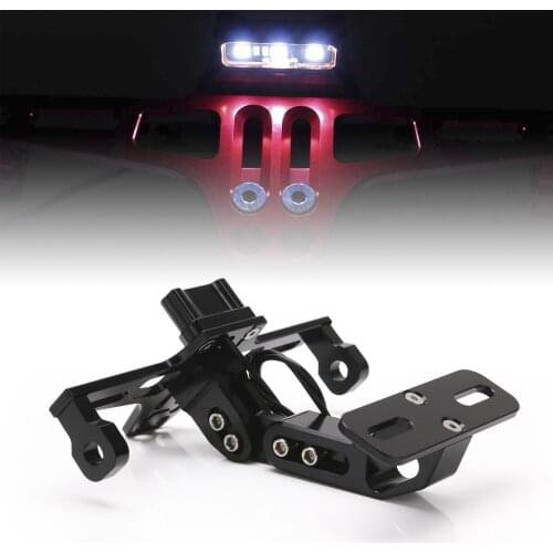 Universal LED light steering license plate motorcycle refitting accessories adjustable telescopic License Plate Holder