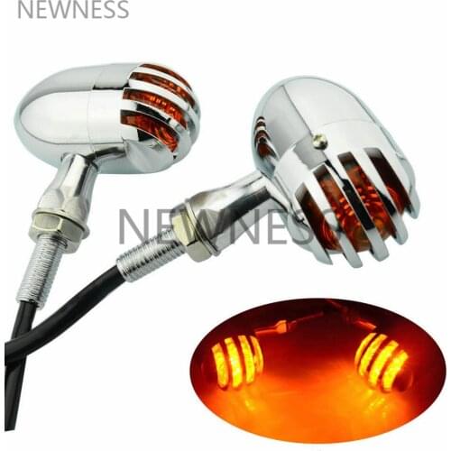Universal Vintage Calssic Motorcycle Custom Bike LED Turn Signal Light Cornering Lamp Turn Light Steering Direction Indicator