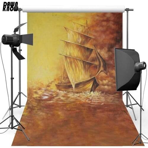 DAWNKNOW Drawing Scenic Vinyl Photography Background For Sailing New Fabric Polyester Backdrop For Wedding Photo Studio F1747