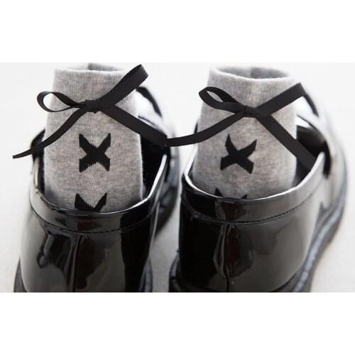 Japan Style Bandage Bow Women Cotton Skateboard Socks Funny Customized Women Hipster Socks Creative Solid Casual Female Sox