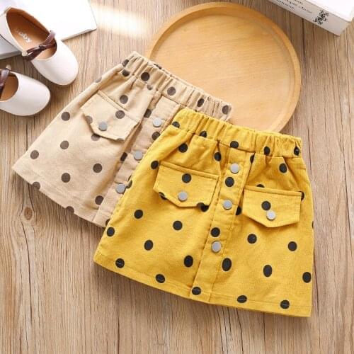 Baby Girl Skirt Polka Dot School Girls Skirts Winter Fashion Student Skirts Childrens Corduroy Skirt Christmas Baby Clothing