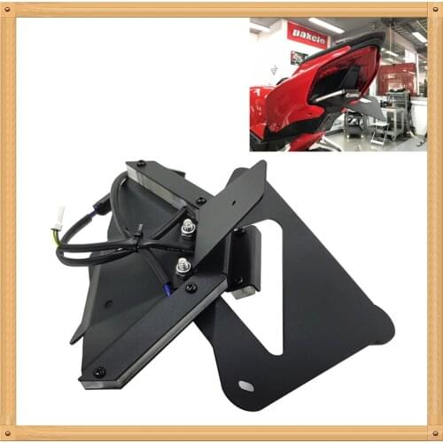 Rear License Holder Support w/ LED License Plate Light Tail Turn Signal Lamp for Ducati Panigale V4 2018 2019 Sport Bike