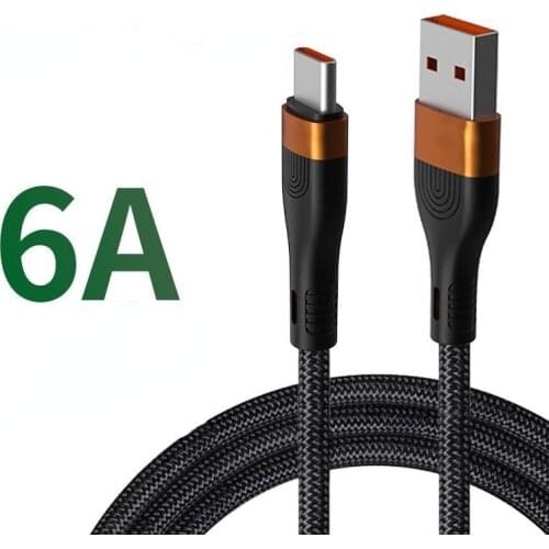 66W 6A Charger Cable Fast USB Type C Charging Data Cord for Xiaomi Poco M3 X3 NFC F2 Mi 11 9 Samsung Huawei OPPO