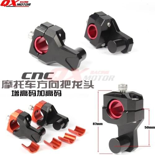 Billet CNC Aluminium Motorcycle Handlebar Modified Heightening Handlebar Mount Clamps Riser for 22mm or 28mm MX Motocross