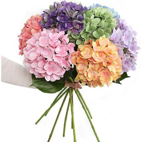 1Pc 3D Artificial Cloth Flower Hydrangea Bridal Wedding Party Desktop Decoration Fake Flowers for Home Wedding Decoration indoor