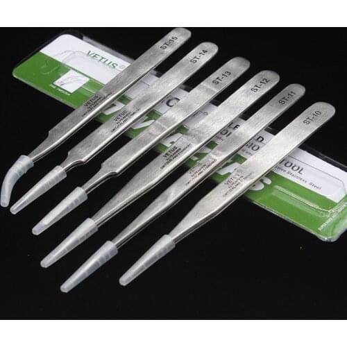1PCS VETUS ST10-ST15 anti-static tainless Steel Tweezers Set Maintenance Tools Kits