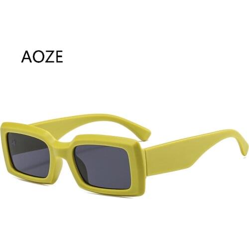 2021Fashion Women Luxury Brand rectangle Sunglasses Ladies Vintage Candy colors Sun Glasses lunette de soleil femme Shades Black