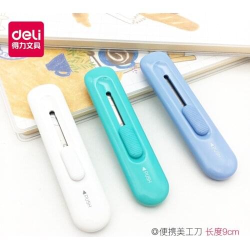 2079 Deli Box Paper Cutter Professional Knives Mini Retractable Stationery knife Portable Utility knife Cutting Paper Cutter