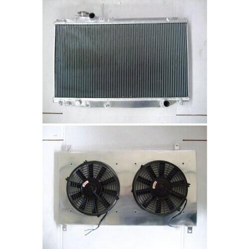 Aluminum Radiator+Shroud+Fans For Toyota Supra mark4 MK 4 IV JZA80 2JZGE 1993-1998 1993 1994 1995 1996 1997 1998