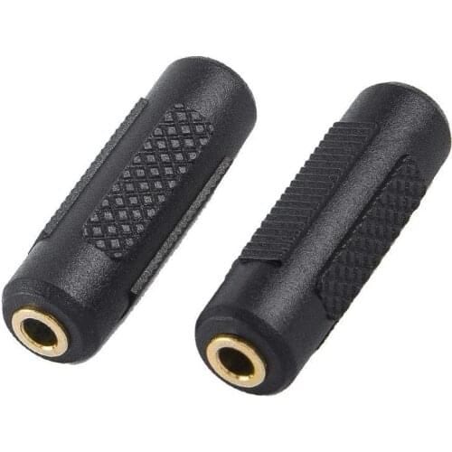 3.5mm Stereo Jack to 3.5mm Female to Female Audio Adapter Coupler Gold Plated for Stereo Cable, Speakers and Headphones