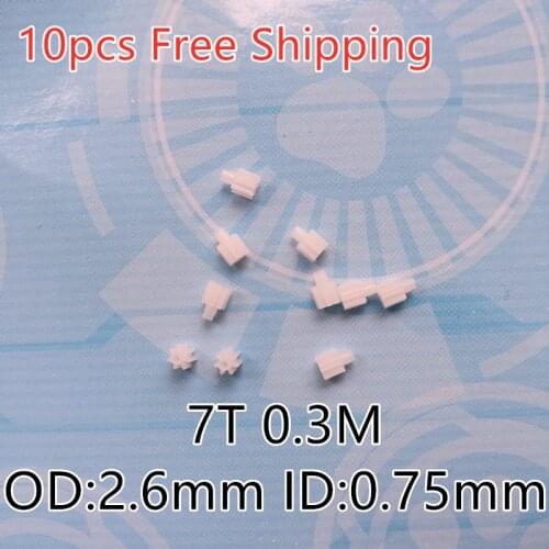 Free Shipping 10pcs 70.8A 0.3M Toy Helicopter Gear 7 Teeth 0.75mm Pinion Drive Small Plastic Steering Gear Model Toy Accessories