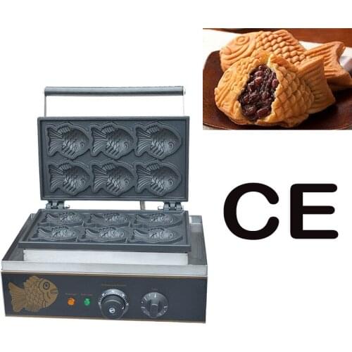 Free shipping 2 PCS/lots Electric 110v 220v 6 pcs small Fish waffle maker machine Mini taiyaki maker