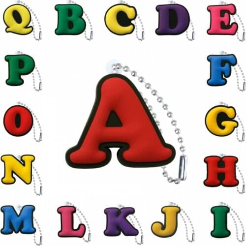 1pcs PVC Keychain Metal Ball Chain Colorful Letter Key Chain Ball chain Christmas Gift Charms Trinkets