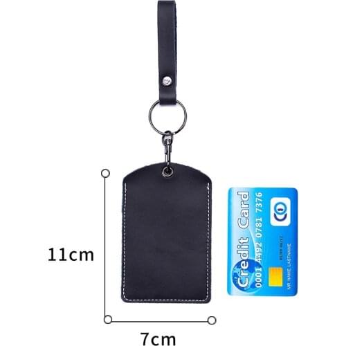 Split Cow Leather Keychain Control Tokey Key Ring Tags Keyfob ID Card Case Bag Doorlock Access Holder