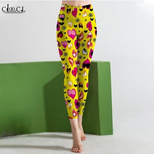 CLOOCL Womens Leggings Colorful Love with Snowflakes Printed Legging for Fitness 3D Sports for Woman Gym Clothing