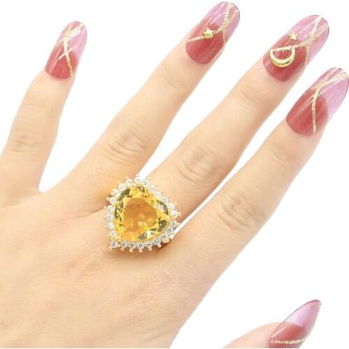 17x14mm SheCrown Delicate Fine Cut Created Paris Blue Topaz For Ladies Gift Silver Rings