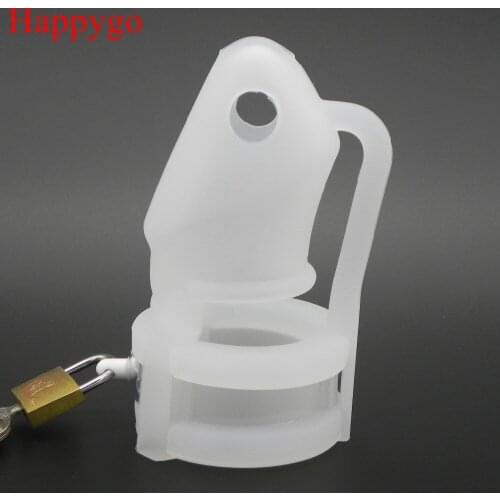 Happygo, Male Chastity Cages,Cock Cage,Penis Ring,Penis Lock,Chastity Belt,Adult Game Sex Toy,M800White