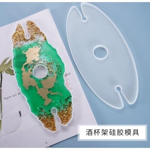 DIY Crystal Drop Mold Wine Cup Holder Red Wine Tray Bracket Irregular Cup Mat Silicone Mold Molds