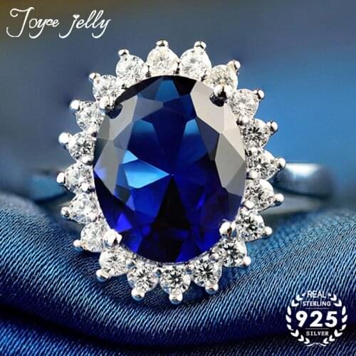 JoyceJelly Trendy Women Fine Jewelry Ajustable Ring Women 925 Sterling Silver Sapphire Gemstone Hot Wedding Gifts Wholesale 2020
