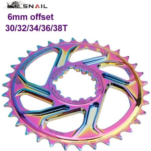 NEW 2021 Mountain bike crank single Chain Wheel GXP 30/32/34/36/38T CNC aluminum alloy color 6mm offset GXP Chain Wheel
