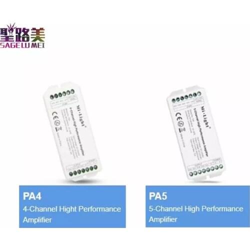 Miboxer PA4 4-Channel PA5 5-Channel High Speed Performance LED Strip Amplifier RGBW LED Controller 12V-24V Strong Compatibility