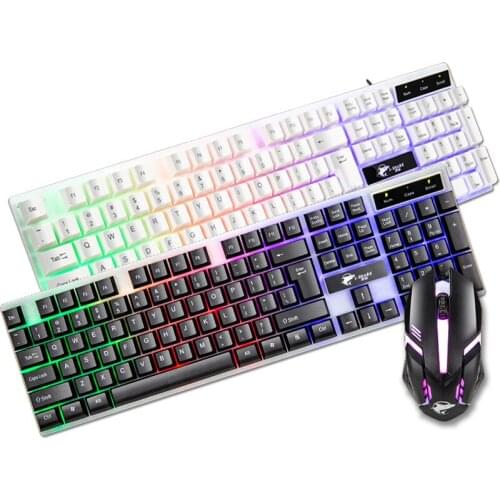 Wired 108 Keyboard Mouse Set Gaming Keyboard Gamer With Mouse tripod Keyboard Home Business Office PC Laptop Colorful