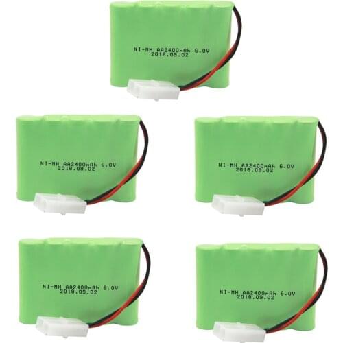 5PCS 6v 2400mah AA NI-MH Battery high capacity electric toy battery for Remote car ship robot rechargeable 6 v Tamiya battery